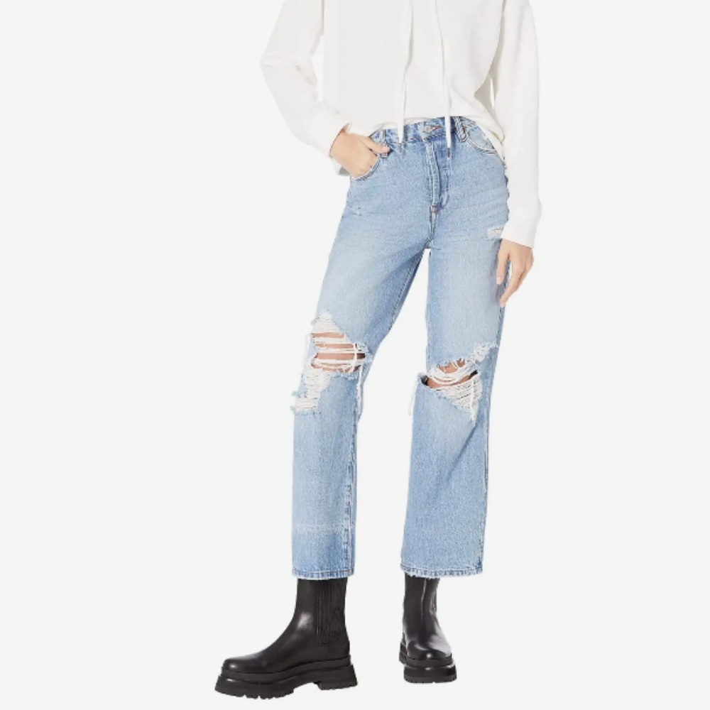 NWT Blank NYC Distressed Ribcage Straight leg jeans size 30